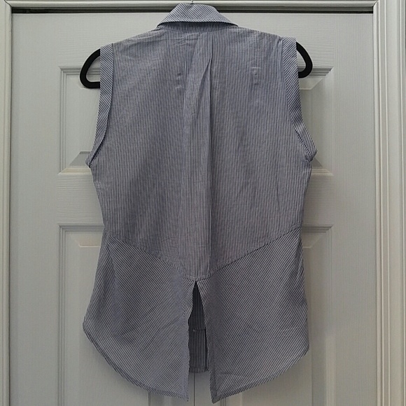 NWT Sam Edelman Button Down Sleeveless Stripe Top - Picture 4 of 8